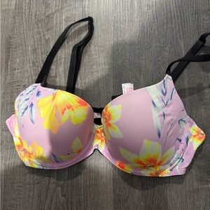 PINK Victoria's Secret Floral Bra - Pink and Yellow